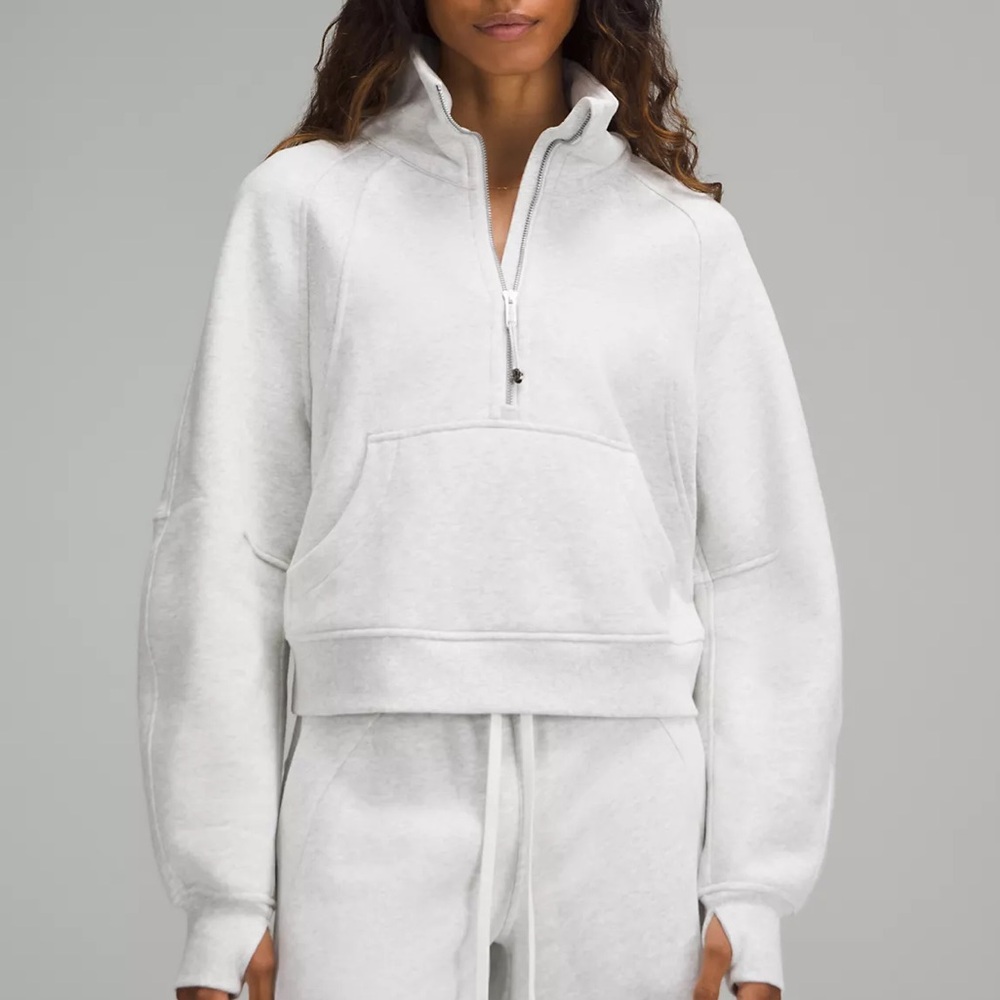 Lululemon Scuba Oversized Funnel-Neck Half Zip (Heather Light Grey)